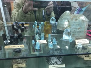 Aquamarine and quartz crystals , Ulaanbaatar Mineral Museum