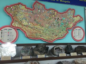 Location map of mineral specimens minral museum Ulaanbaatar